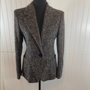 MaxMara Tweed Wool Gray & Pink Blazer Women’s 6 # O